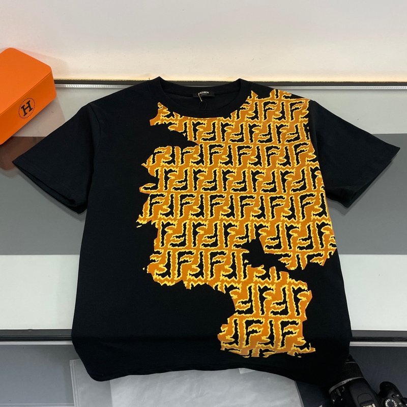 Футболка Fendi Fire Letter Print "Black" фото № 4