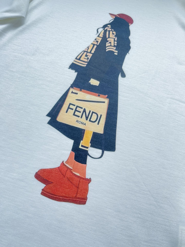 Футболка Fendi a Girl with a Logo "White" фото № 8