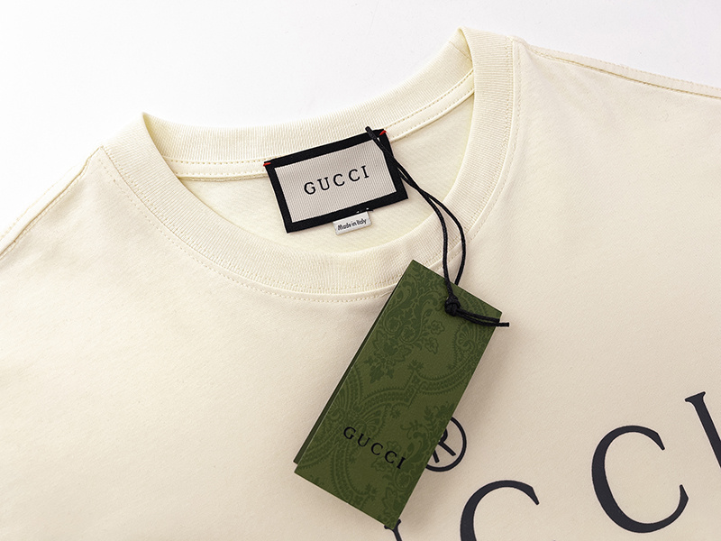 Футболка Gucci With Brand Print "Beige" фото № 3