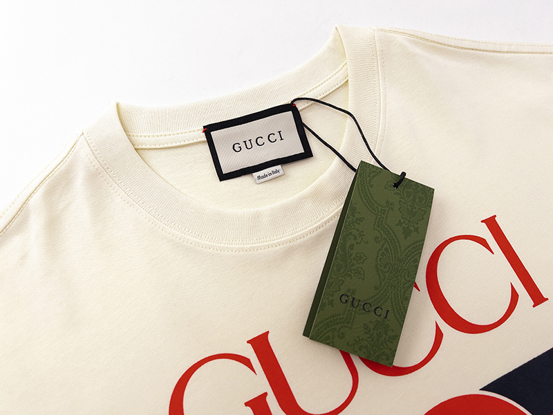 Футболка Gucci Interlacing Of Logo Letters "Beige" фото № 4