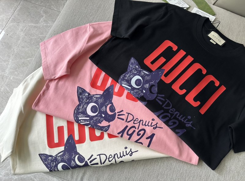 Футболка Gucci Meowing Cat "Black" фото № 4