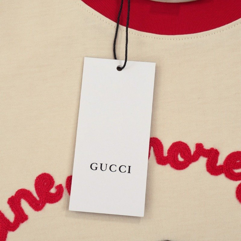 Футболка Gucci Red Hat Mushroom "Beige" фото № 3