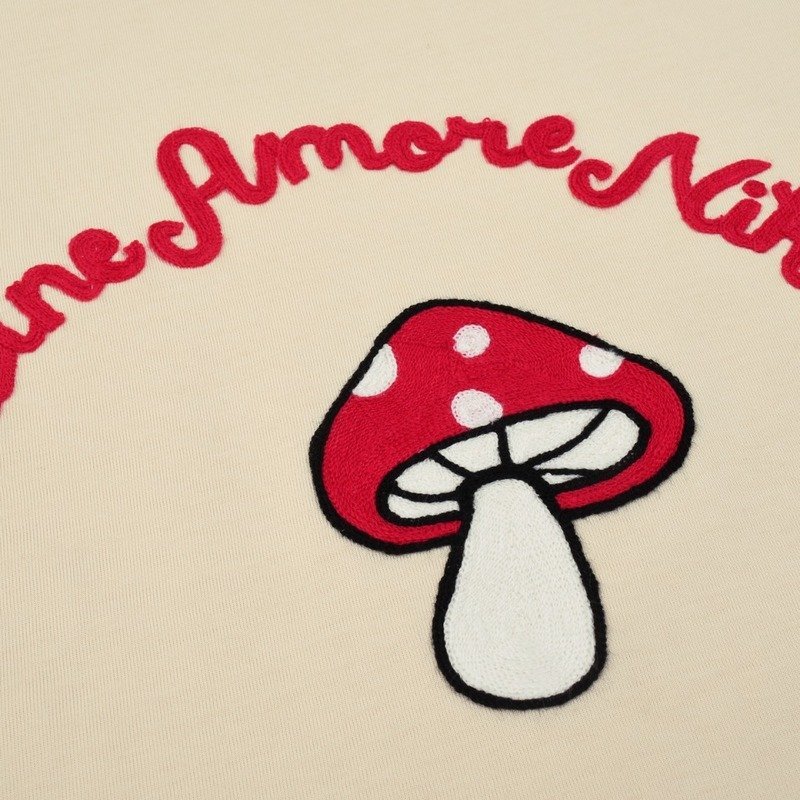 Футболка Gucci Red Hat Mushroom "Beige" фото № 5