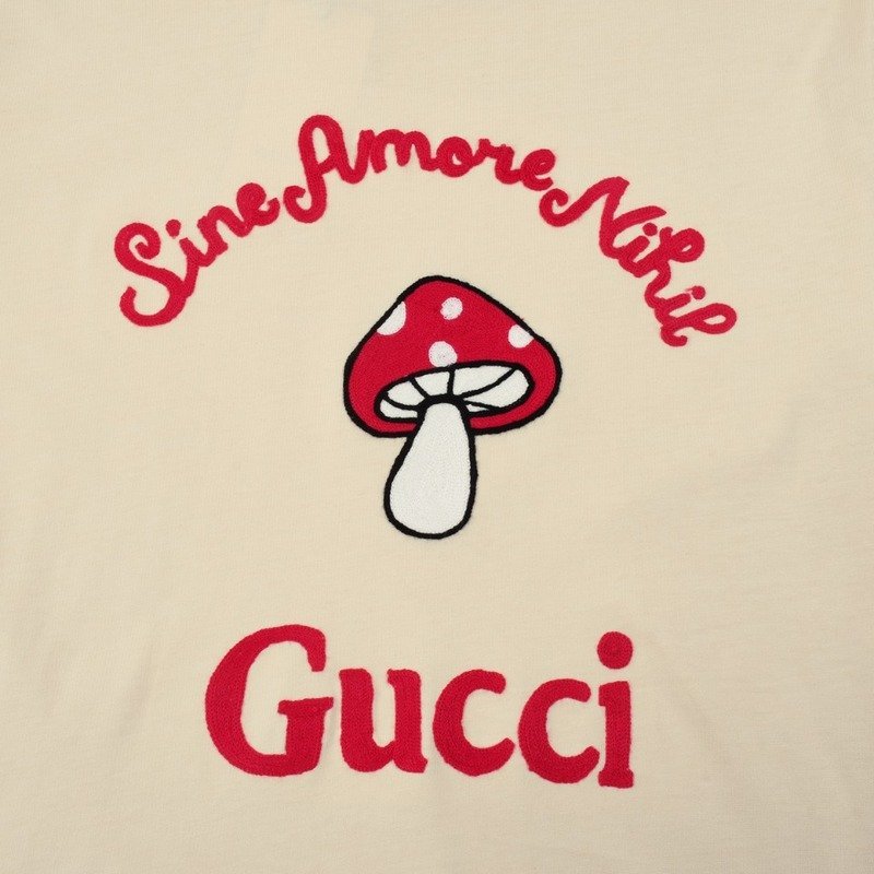 Футболка Gucci Red Hat Mushroom "Beige" фото № 6