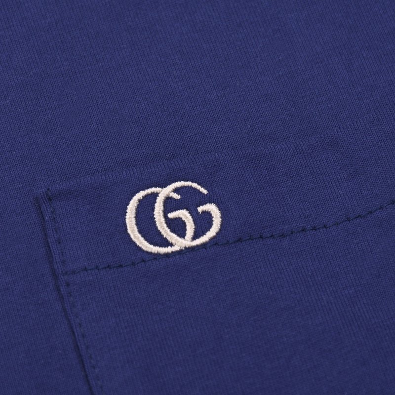 Футболка Gucci With Letter Logo On Pocket "Blue" фото № 2