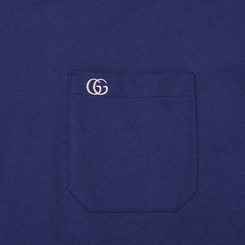 Футболка Gucci With Letter Logo On Pocket "Blue" фото № 3
