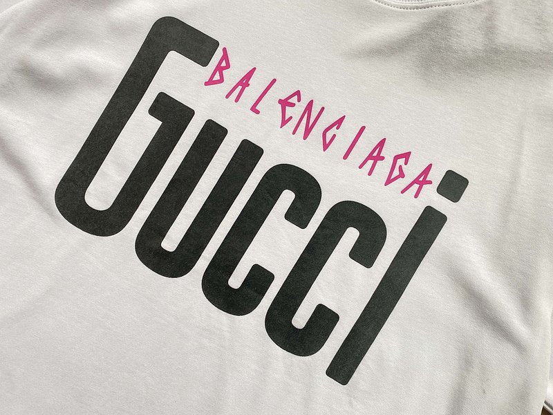 Футболка Gucci X Balenciaga Large Text Logos "White" фото № 7