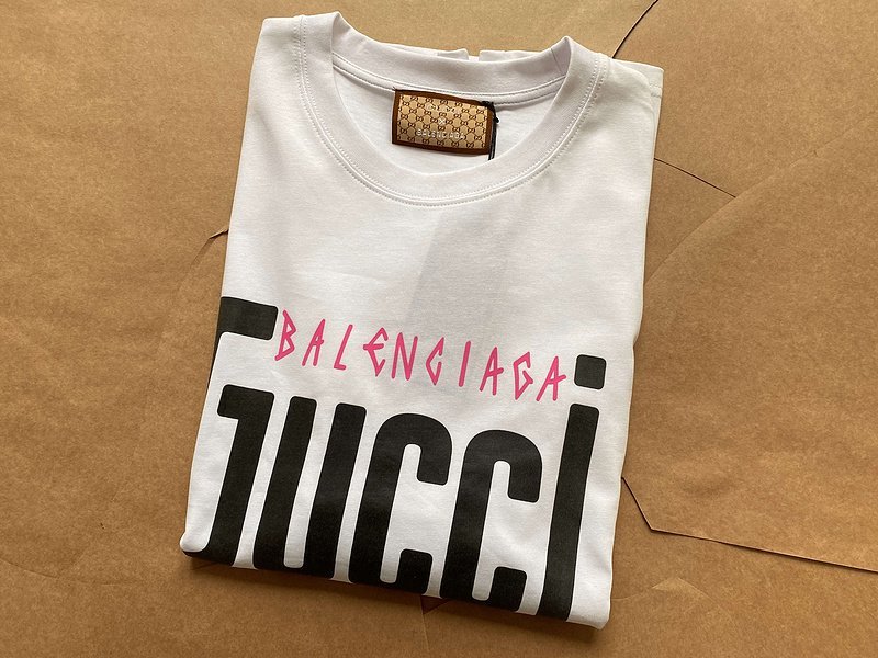 Футболка Gucci X Balenciaga Large Text Logos "White" фото № 9