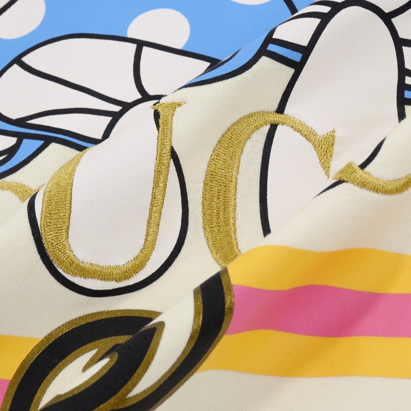 Футболка Gucci With Blue Fly Agaric And Logo "Cream" фото № 8