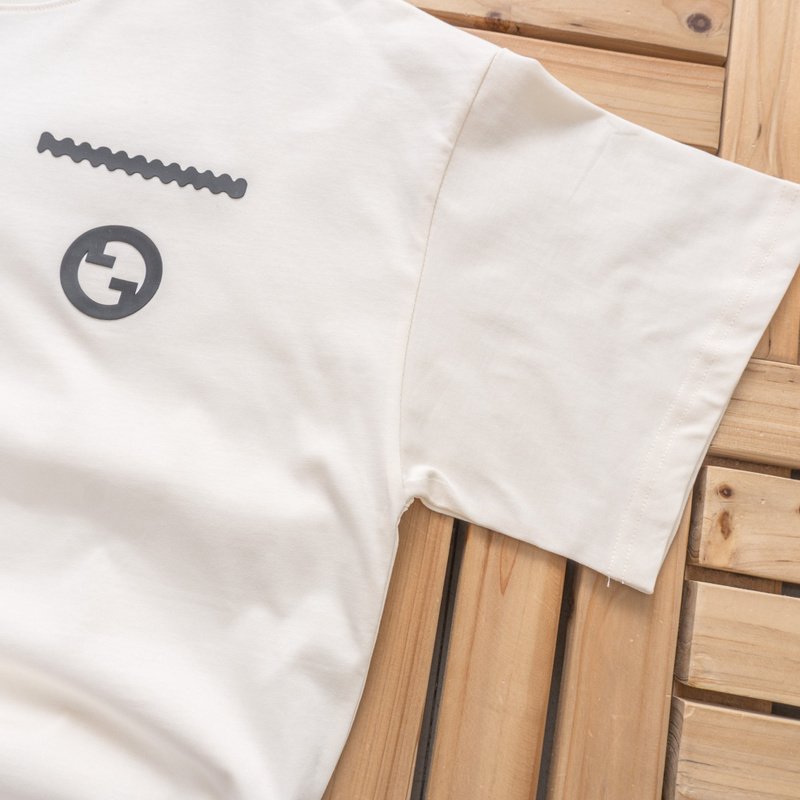 Футболка Gucci Wave Line And Circle Front Print "White" фото № 5