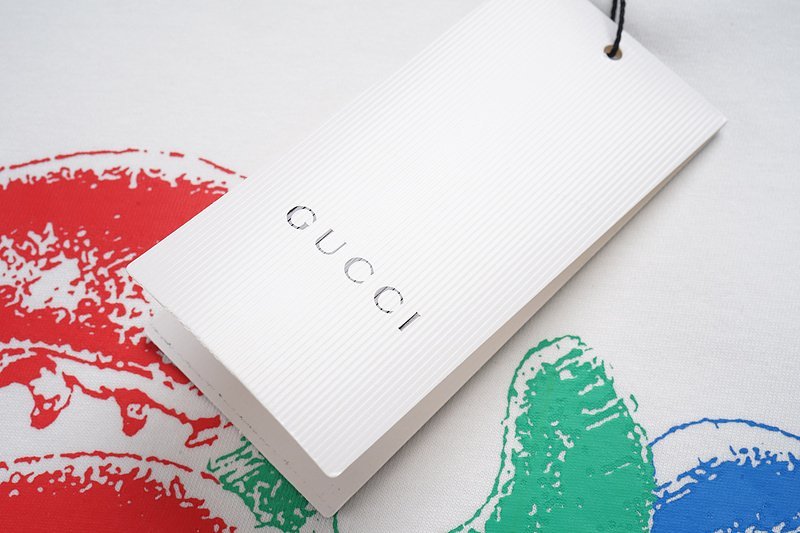 Футболка Gucci Multicolor Big Logo With Inscription Front "White" фото № 7