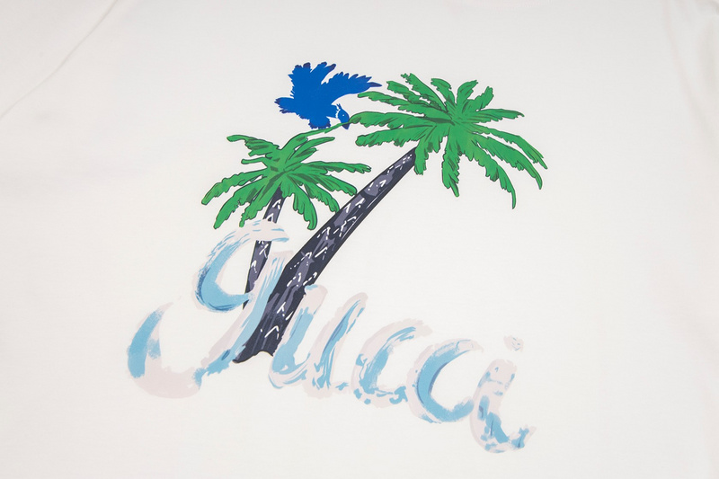 Футболка Gucci Two Palms Print "White" фото № 3