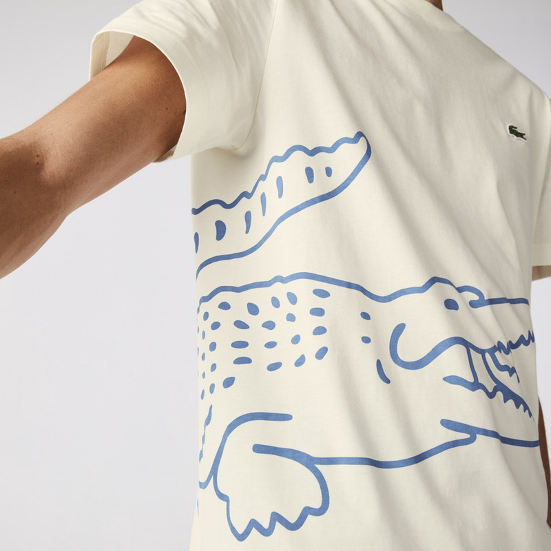 Футболка Lacoste Logos Pattern "White" фото № 6