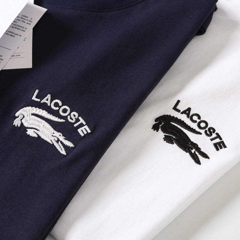 Футболка Lacoste With Text And Green Stripe "White" фото № 5