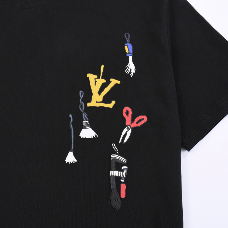 Футболка Louis Vuitton With Emblems Of Objects "Black" фото № 7