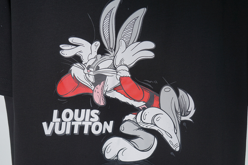 Футболка Louis Vuitton With Print Of Hare Showing Its Tongue "Black" фото № 7
