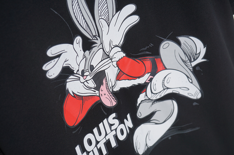 Футболка Louis Vuitton With Print Of Hare Showing Its Tongue "Black" фото № 3