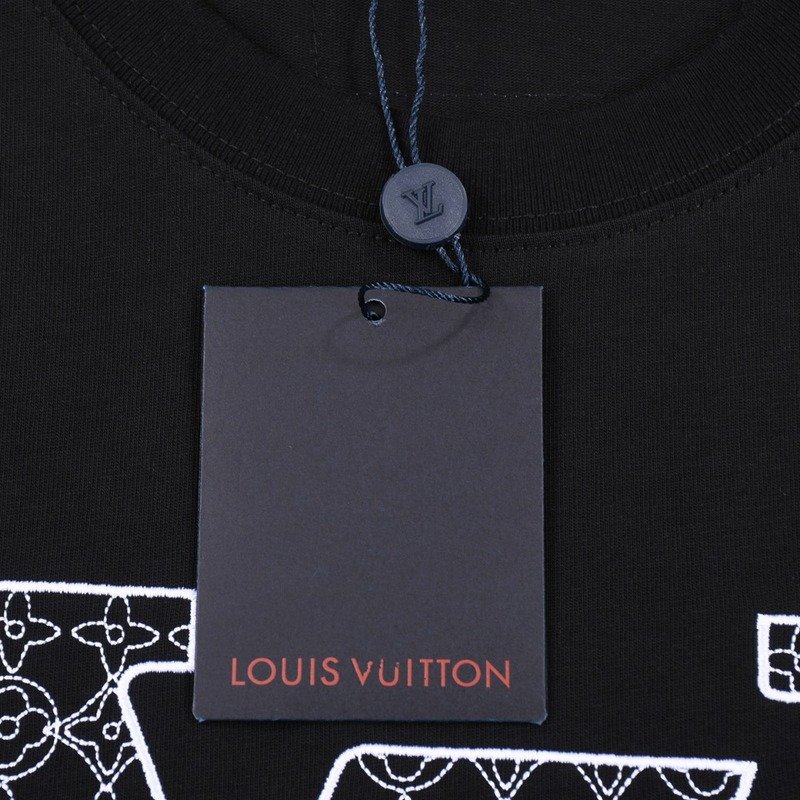 Футболка Louis Vuitton With Logo Print With Brand Patterns "Black" фото № 3