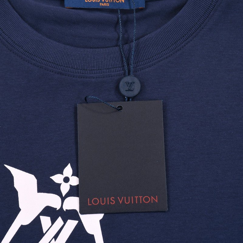 Футболка Louis Vuitton With Logo And Print Of Two Birds "Blue" фото № 6