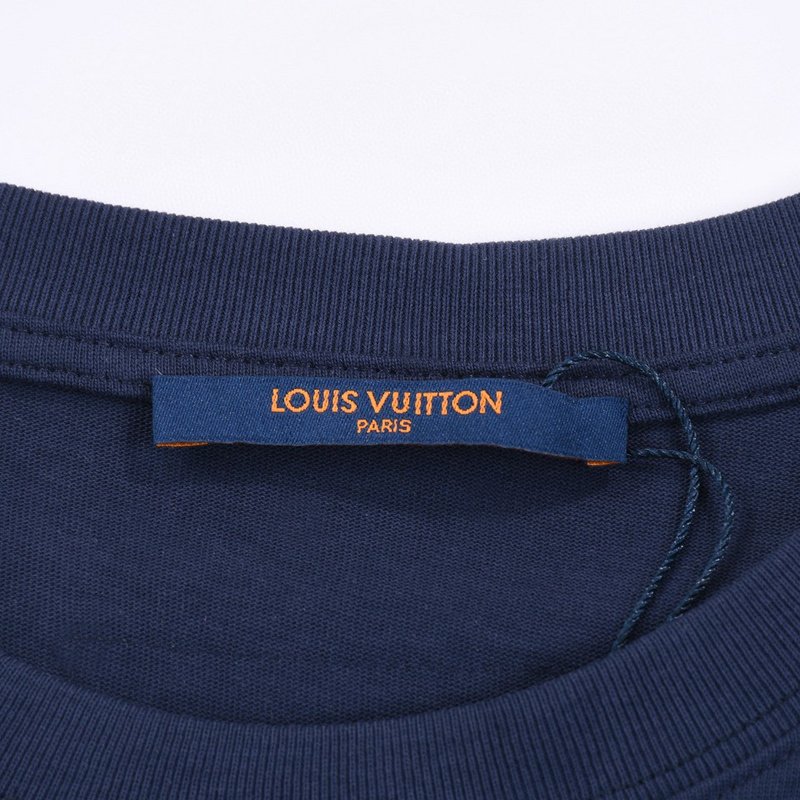 Футболка Louis Vuitton With Logo And Print Of Two Birds "Blue" фото № 8