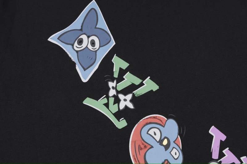 Футболка Louis Vuitton With Bright Print And Logo "Black" фото № 4