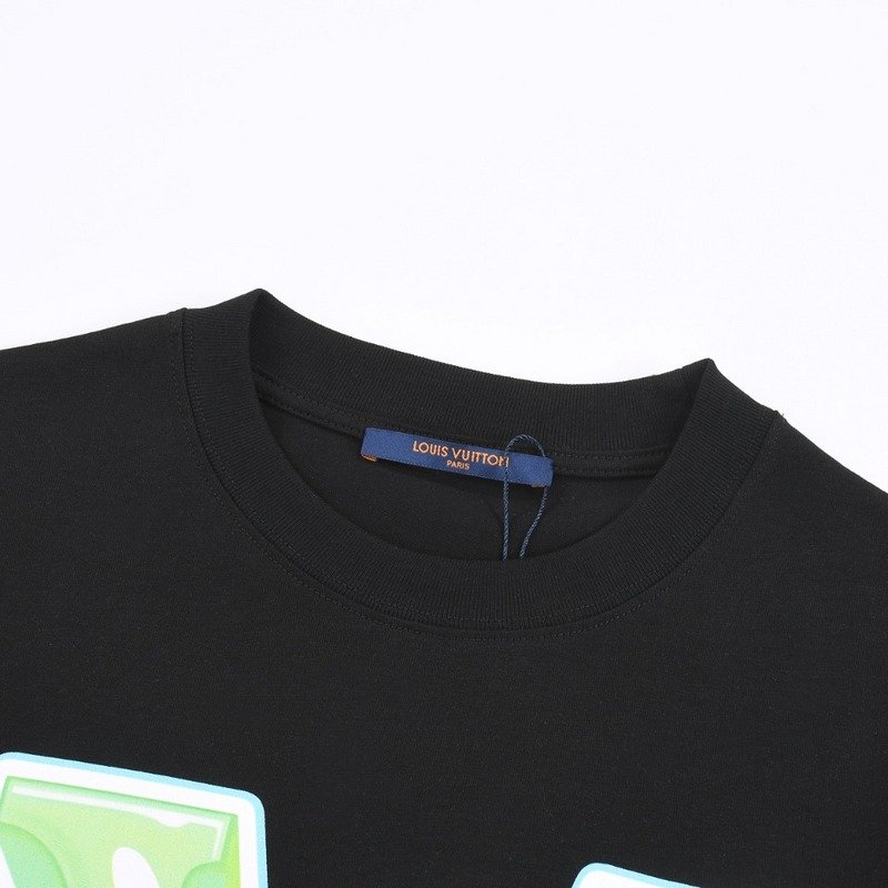 Футболка Louis Vuitton With Colorful Light Green Logo "Black" фото № 5