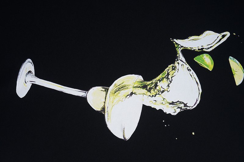 Футболка MSGM Splashing Drink From Cocktail Glass Print "Black" фото № 4