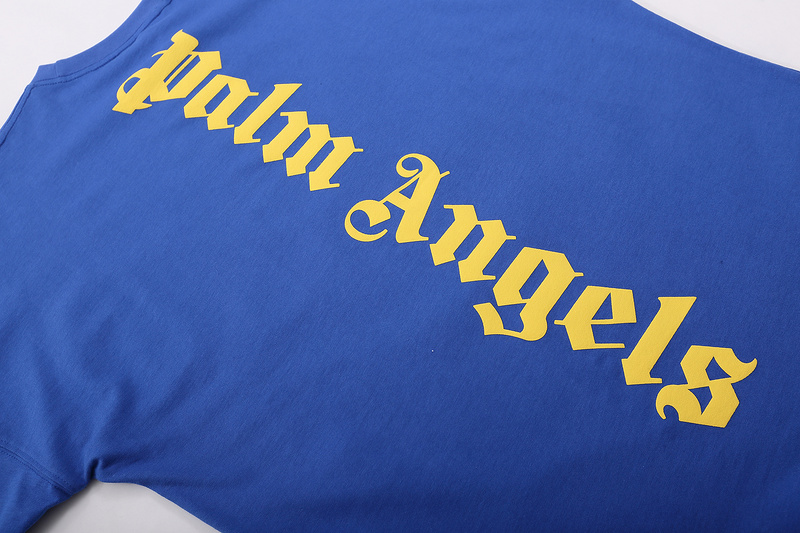 Футболка Palm Angels With A Large And Small Logo "Blue" фото № 5