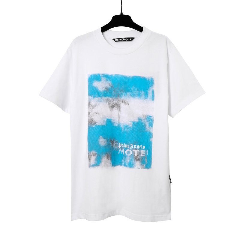 Футболка Palm Angels With A Blue Print "White" фото № 2