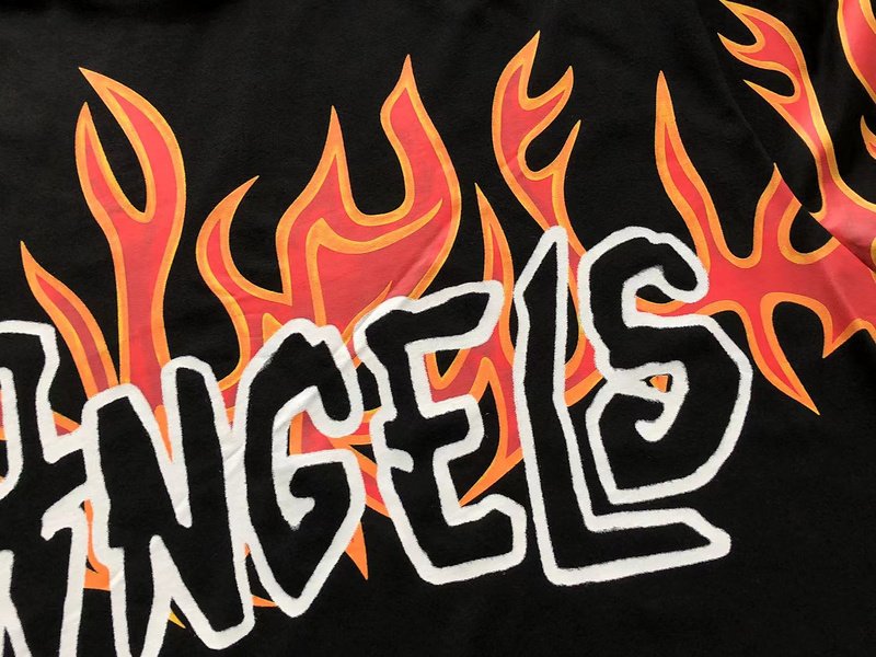 Футболка Palm Angels Flames And Logo Lettering Print "Black" фото № 4