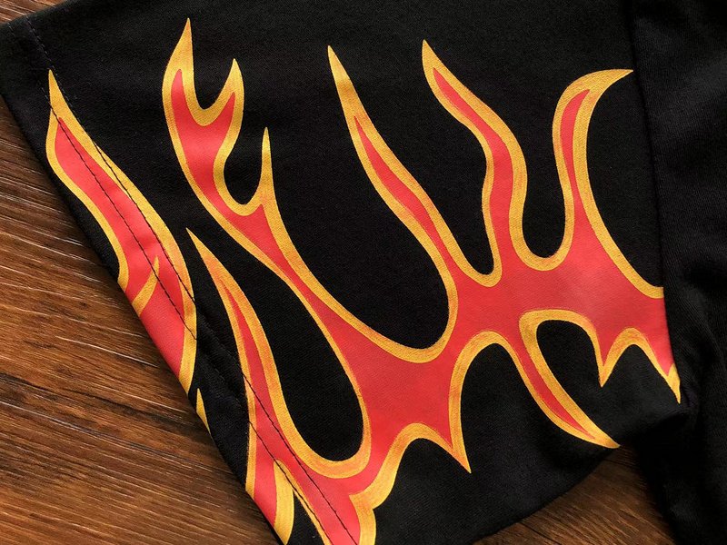 Футболка Palm Angels Flames And Logo Lettering Print "Black" фото № 5