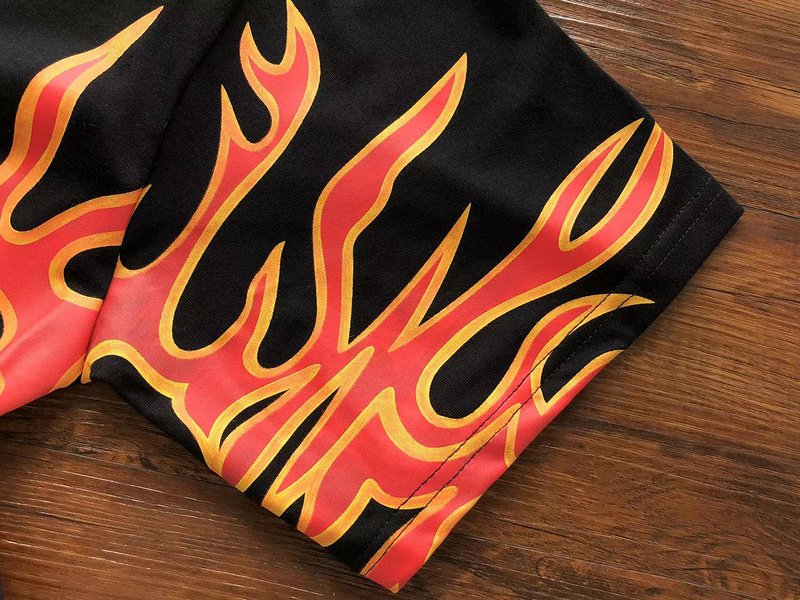 Футболка Palm Angels Flames And Logo Lettering Print "Black" фото № 6