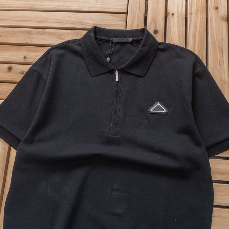 Поло Prada Decorated Collar And Zipper "Black" фото № 2