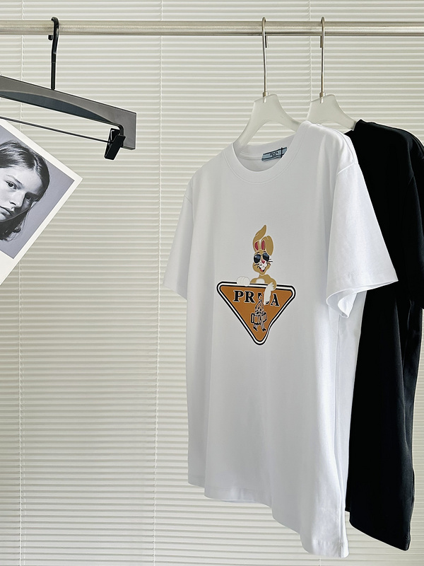 Футболка Prada Rabbit On The Logo "White" фото № 3
