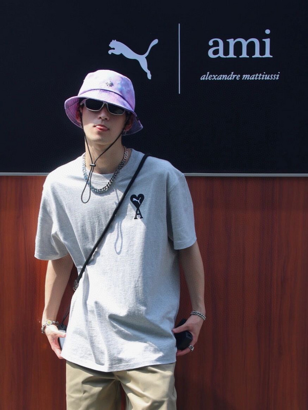 Футболка Puma x AMI Heart Logo Tee "Gray" фото № 5