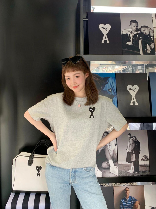 Футболка Puma x AMI Heart Logo Tee "Gray" фото № 4