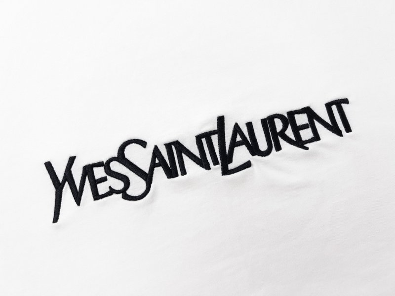 Футболка Saint Laurent With Monogram "White" фото № 3
