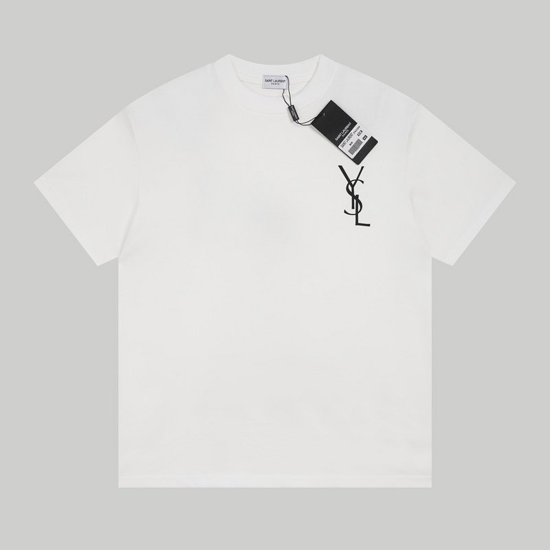 Футболка Saint Laurent With Monogram "White" фото № 4