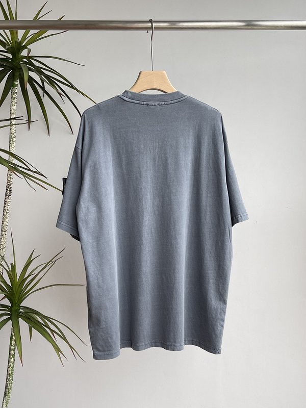 Футболка Stone Island Without Inscriptions But With Patch "Gray/Blue" фото № 2