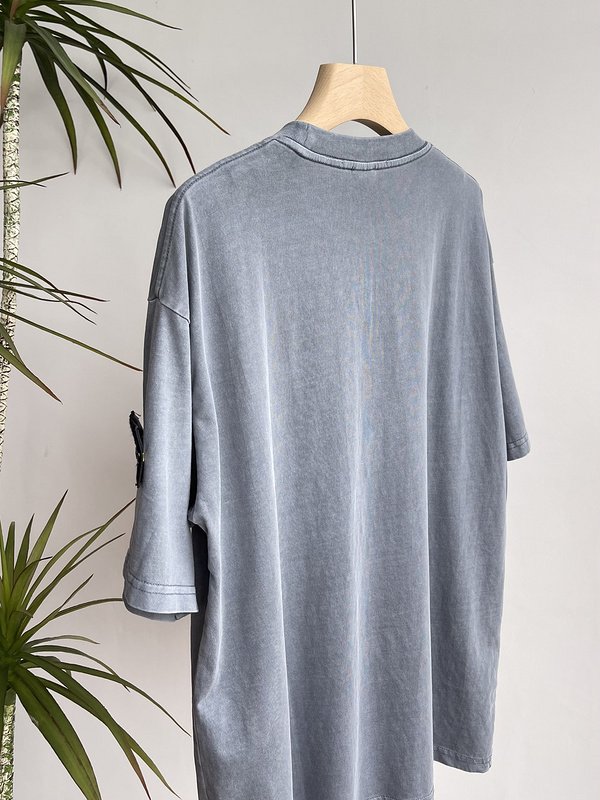 Футболка Stone Island Without Inscriptions But With Patch "Gray/Blue" фото № 3