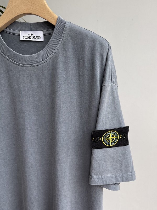 Футболка Stone Island Without Inscriptions But With Patch "Gray/Blue" фото № 7