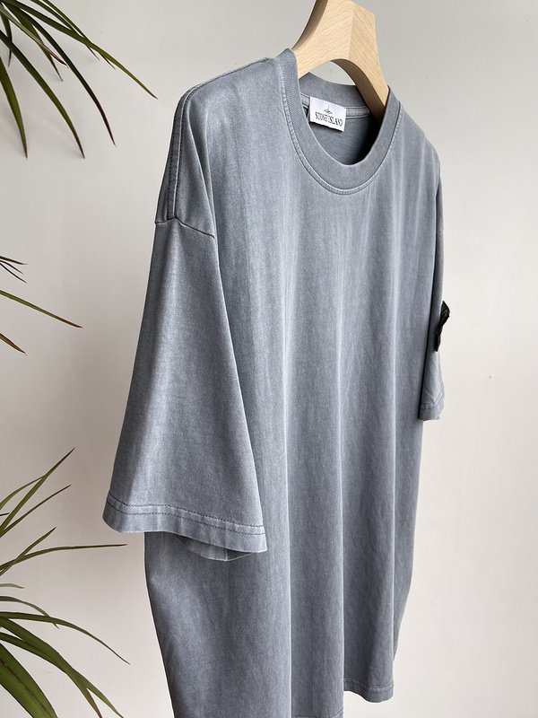 Футболка Stone Island Without Inscriptions But With Patch "Gray/Blue" фото № 6