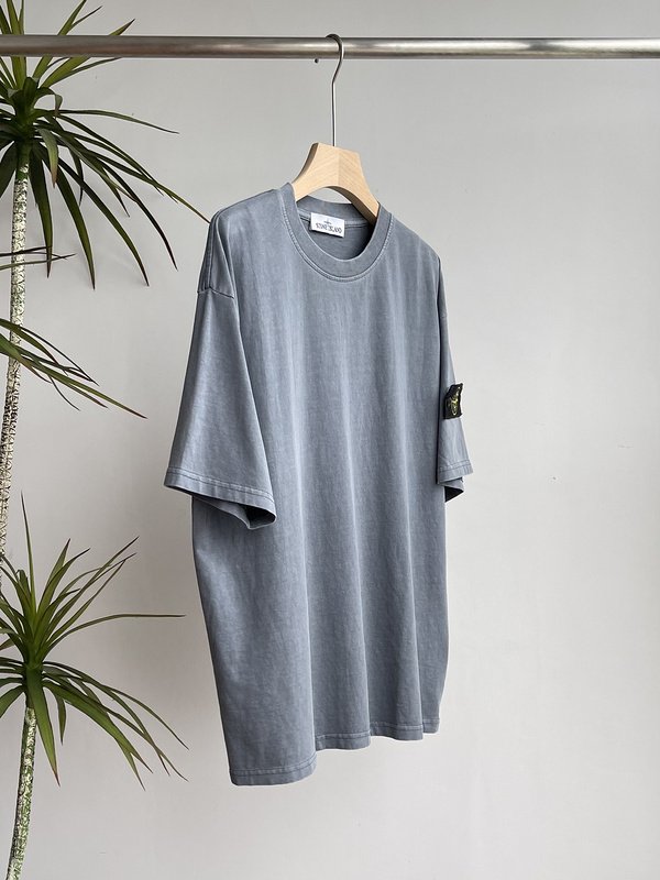 Футболка Stone Island Without Inscriptions But With Patch "Gray/Blue" фото № 5