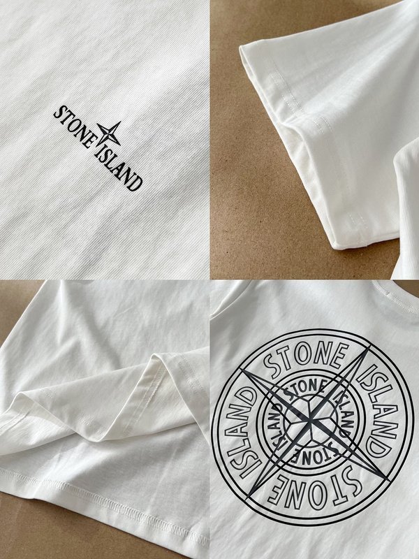 Футболка Stone Island Center Logo "White" фото № 5