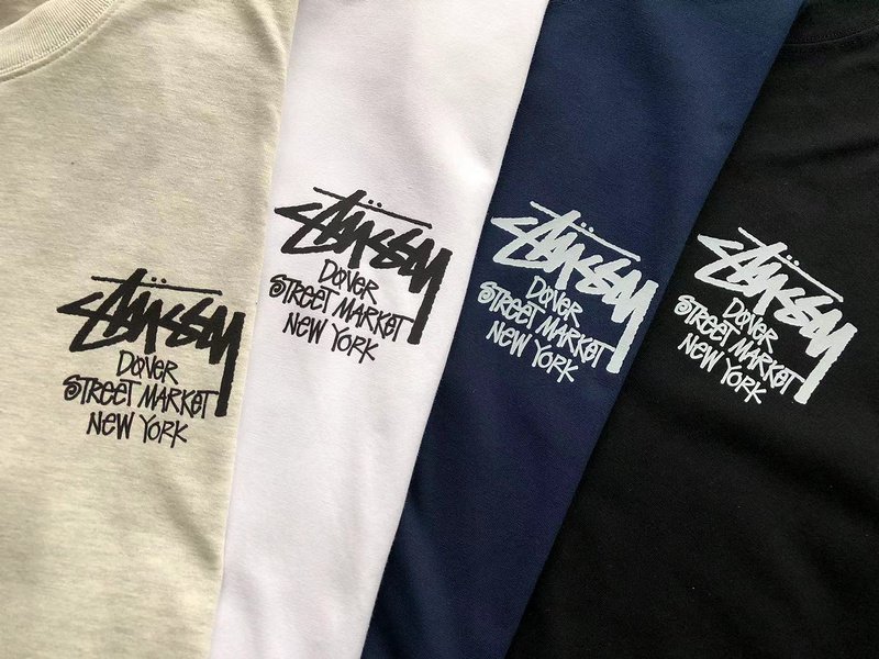 Футболка Stussy Lettering Dover Street Market New York "White" фото № 3