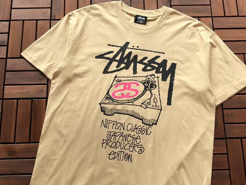 Футболка Stussy Gramophone With Colorful Letters "Brown" фото № 2