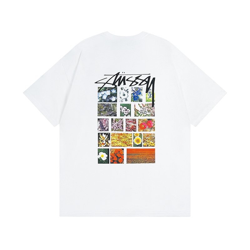Футболка Stussy With Collage Of Flowers "White" фото № 2