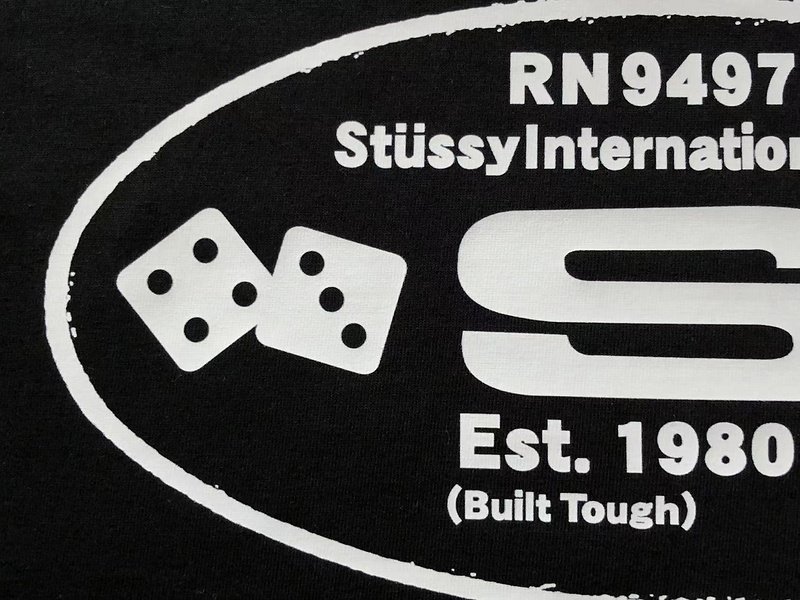 Футболка Stussy Lettering And Playing Cubes In Oval "Black" фото № 7