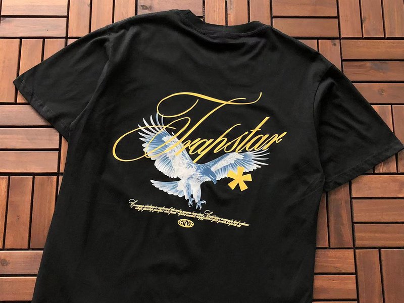 Футболка Trapstar Eagle With Logo Inscription And Star "Black" фото № 2