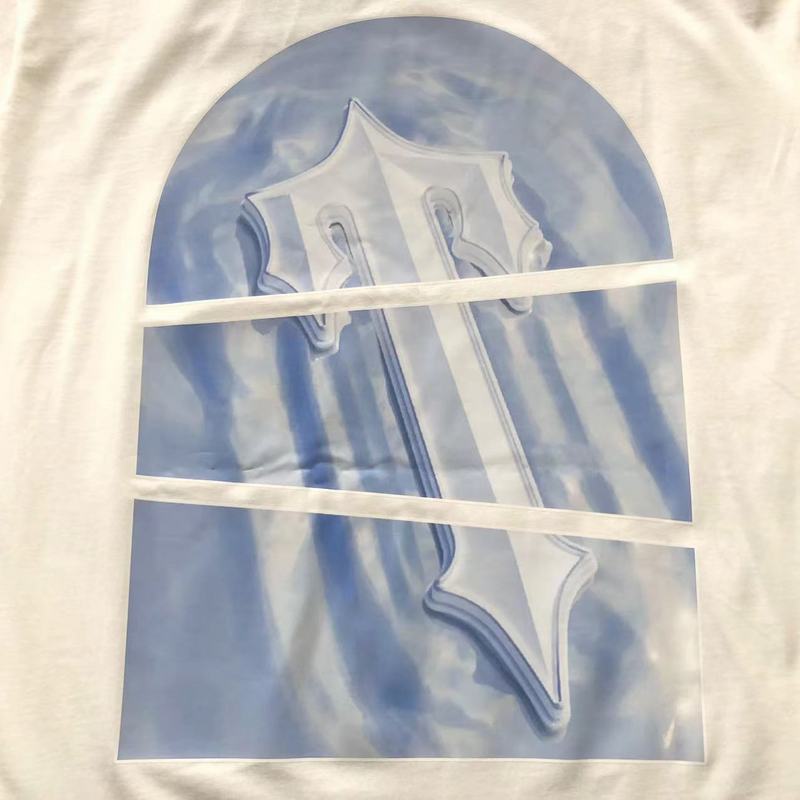 Футболка Trapstar Logo With Shadow Divided Into Three Parts "White" фото № 3